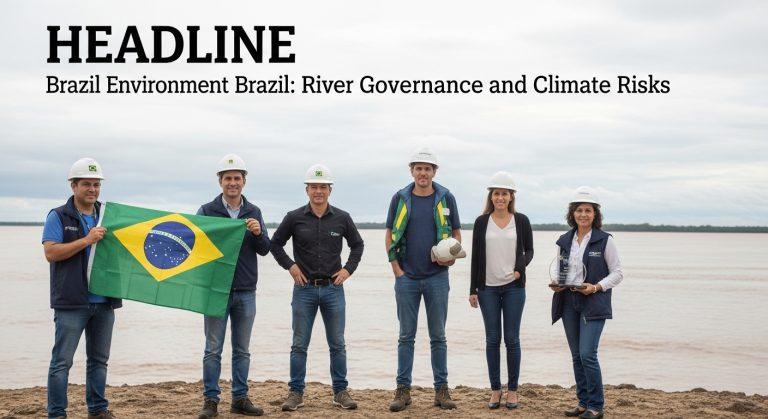 Brazilian river networks with Indigenous communities and climate resilience concept.