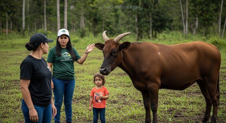 Aerial view of deforestation in the Brazilian Amazon, with cleared land and fragments of forest.