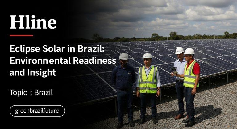 Brazilian landscape during a solar eclipse with environmental policy themes
